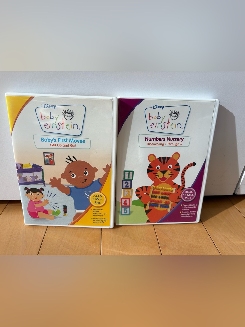 Baby Einstein Disney set of 2 DVDs Baby’s First Moves and Numbers Nursery